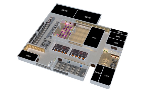 1700平方健身房配置方案-广西KY.COM-开云(中国)体育健身器材有限公司