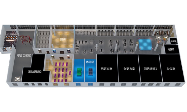 2000平方健身房配置方案-广西KY.COM-开云(中国)体育健身器材有限公司
